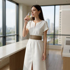 Lunaria White Dress of sculpted elegance and summer purity