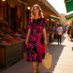Zaya Print Dress in soft volume and casual elegance