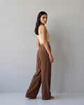 Linen Cotton Wide-Leg Trousers