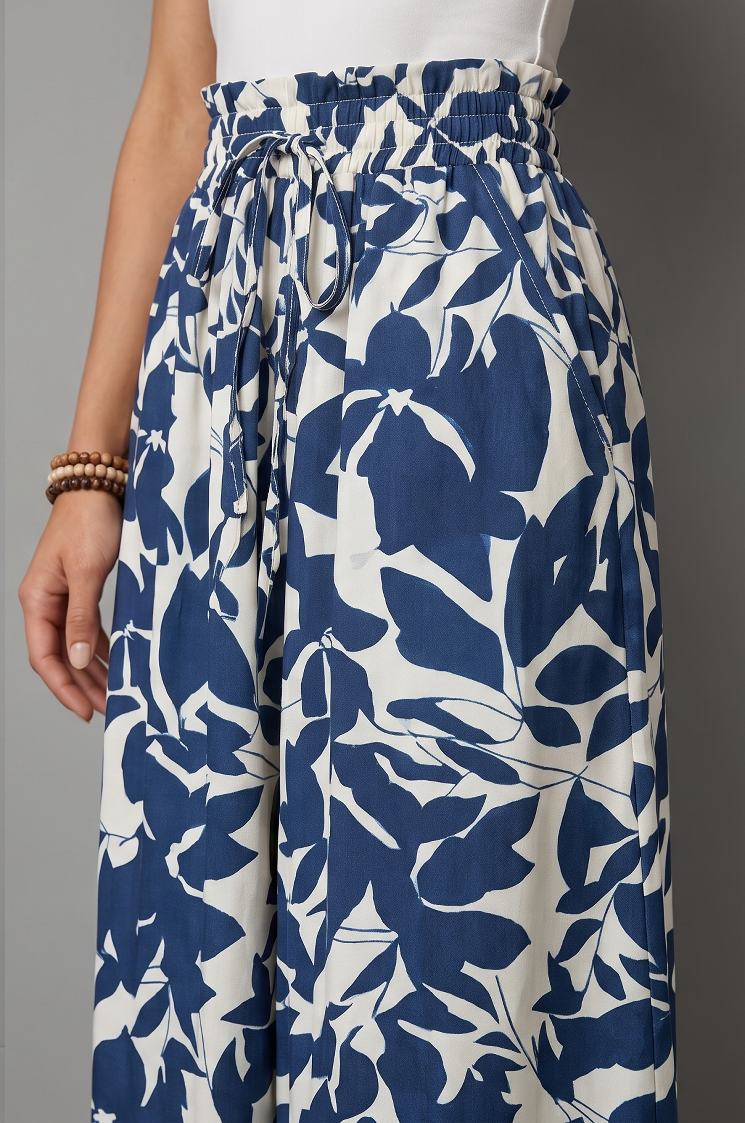 Floral Wide-Leg Maxi Skirt