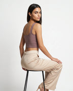 Satin Square-Neck Cropped