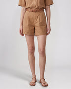 Faux Leather High-Waist Shorts