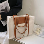 Trendy Women's Canvas Shoulder Bag - Large Capacity