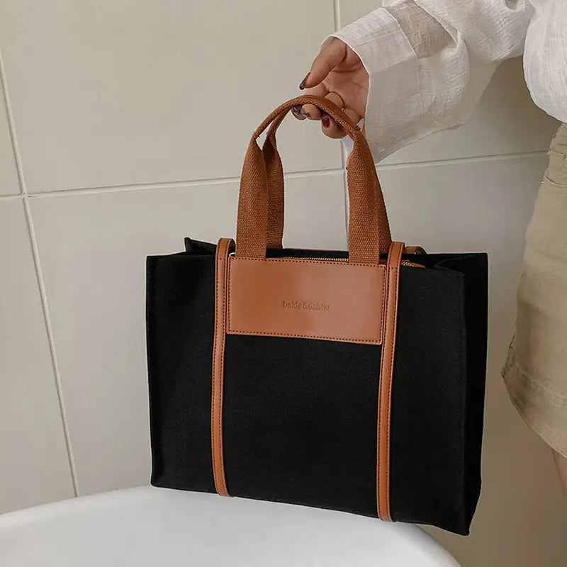 Trendy Women's Canvas Shoulder Bag - Large Capacity