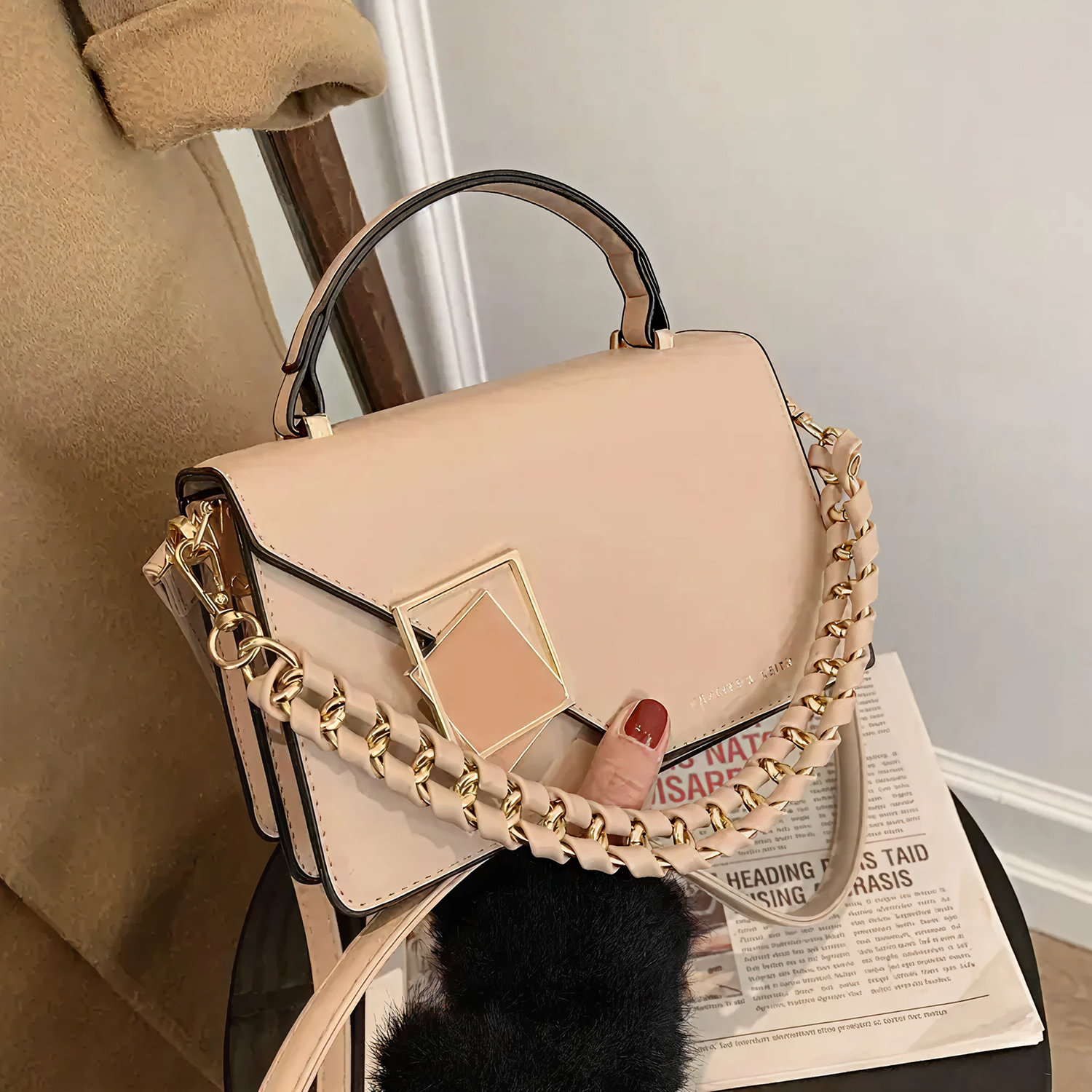 Crossbody Bag with Chain Handle