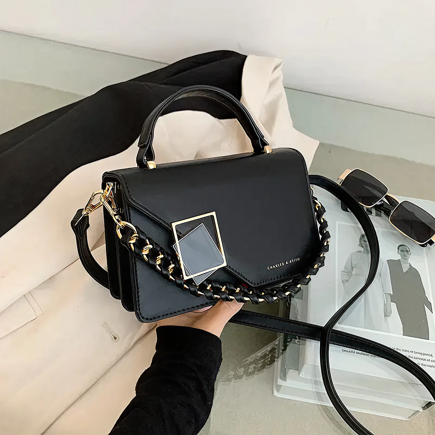 Crossbody Bag with Chain Handle