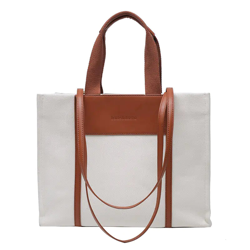 Trendy Women's Canvas Shoulder Bag - Large Capacity
