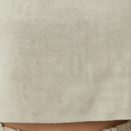 Linen Square-Neck Crop Top & Shorts Set