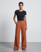 Linen Cotton Wide-Leg Trousers