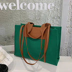 Trendy Women's Canvas Shoulder Bag - Large Capacity